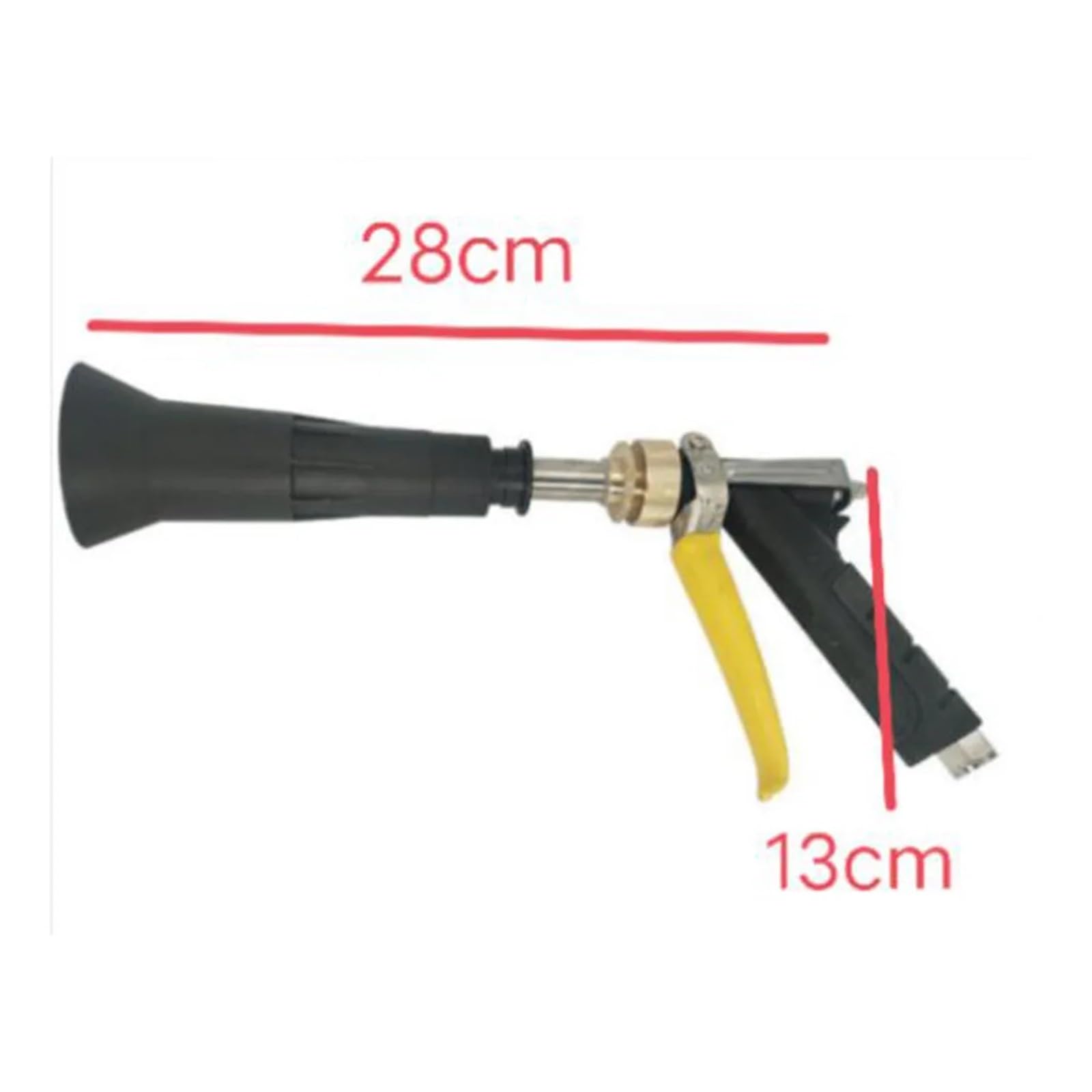 Pistolet d'arrosage avec embout multi-jets, Irrigation de jardin noire en alliage pulvérisation rotative à haute pression 28x13 cm