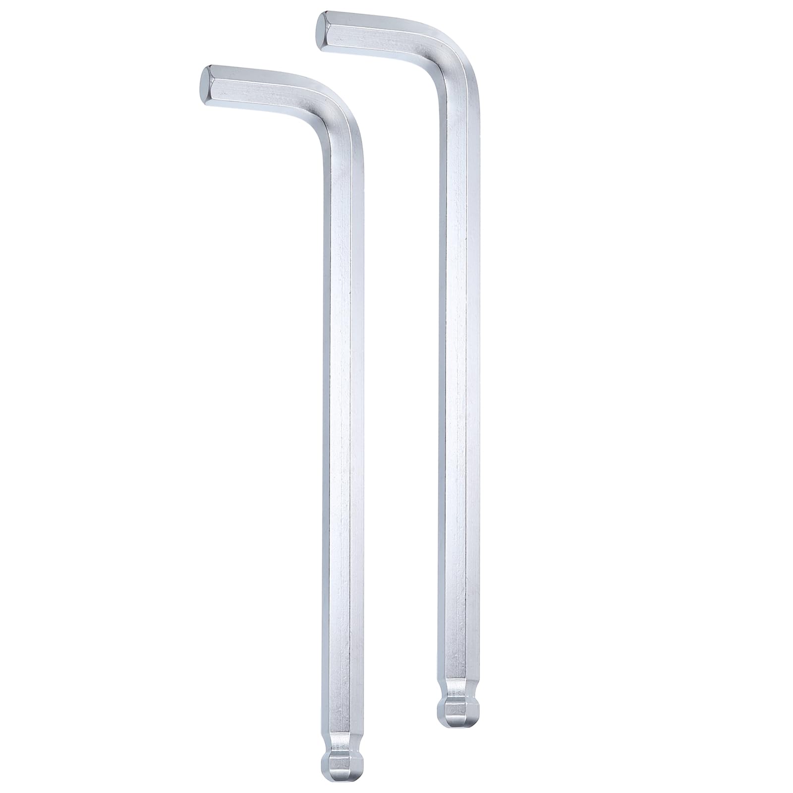 sourcing map 2pcs Ball End Hex Key Wrench 17mm Metric Chrome-Vanadium Steel L-Shape Long Arm Hexagon Wrenches Repairing Tool for Home Bike Motorcycle Repair, Silver