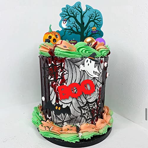 26Pcs Halloween Cake Toppers Haunted House Tree Ghost Bat Boo Sign Cupcake Toppers Tombstone Pumpkin Spider Balls Cake Decorations Set For Halloween Party Zombie Theme Party #TOP5