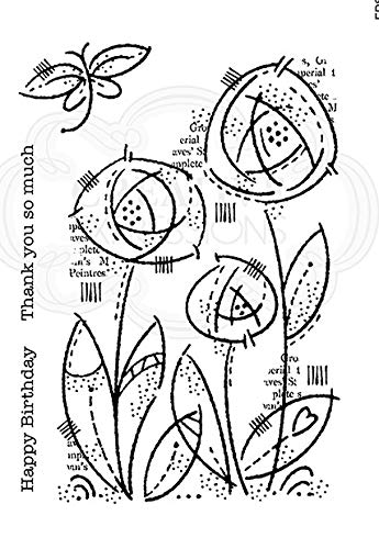 Woodware Francoise Collection-Clear Stamp-Flower Blooms, A6, Transparent, FRS854