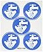 NMC ISO217AP Wash Hands ISO Label with Graphic, 2" Diameter, Pressure Sensitive Vinyl, White on Blue