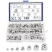 XLX 140Pcs 7Kinds 304 Stainless Steel M3 M4 M5 M6 M8 M10 M12 Acorn Cap Nut Decorative Hex Cap Dome Nuts Assortment Kit