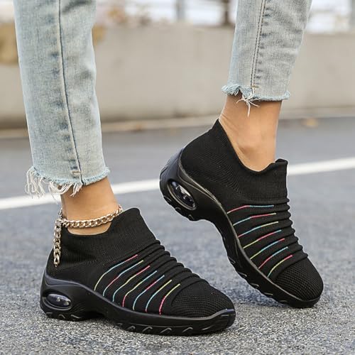 Image of Non Slip Work Shoes Women, Slip On Sneakers Women,Work Shoes Walking Gym Nurse Mesh Casual Fashion Sneakers Comfort Breathable Lightweight