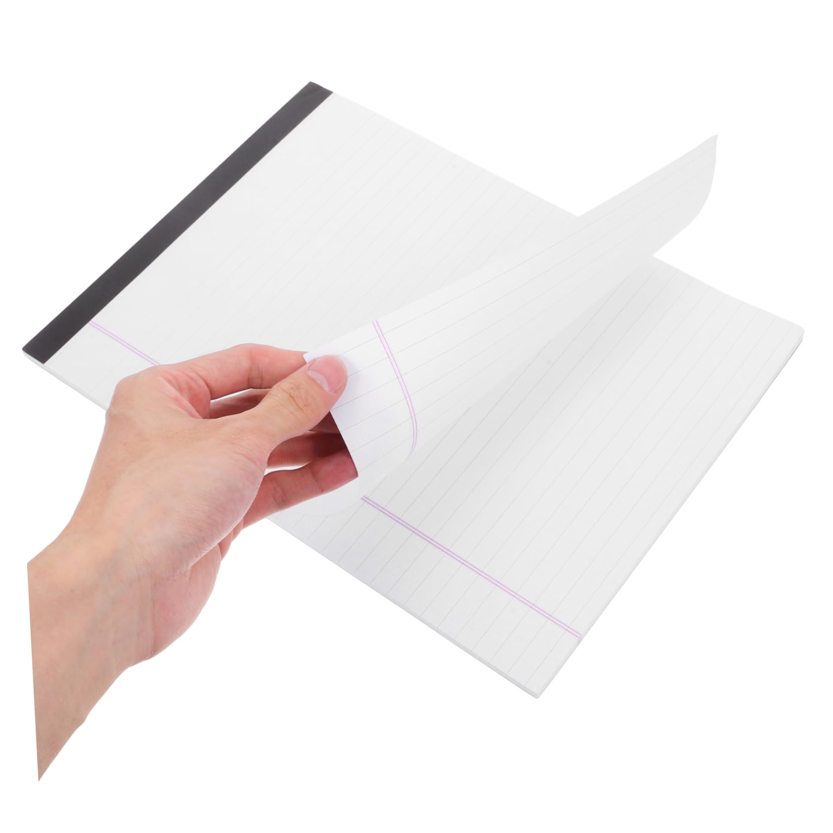 Blocco da Scrittura A4 a Righe Universitarie 4 Pezzi Bianco | Carta, Supporto Rigido, Stampa su Lato, Formato Portatile per Ufficio e Scrittura