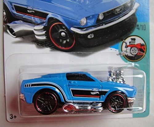 Hot Wheels 2017 Tooned '68 Mustang 124/365 Azul miniatura 3