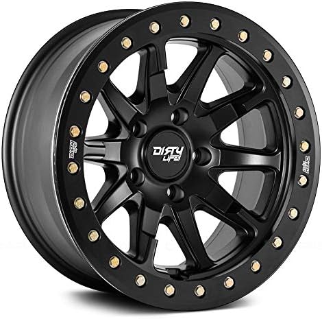 DT-2 17x9, Bolt Pattern: 5x5/, Offset: -12, MATTE BLACK W/SIMULATED RING, set of 1
