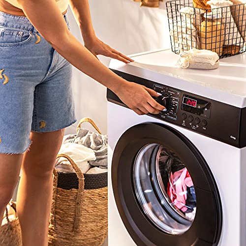Cecotec Lavadora 6 Kg Carga Frontal Bolero DressCode 6000N. Revoluciones Programables hasta 1000 RPM, 8 Programas, Panel de Control con Display LED, DelayStart hasta 24h, Aclarado Extra