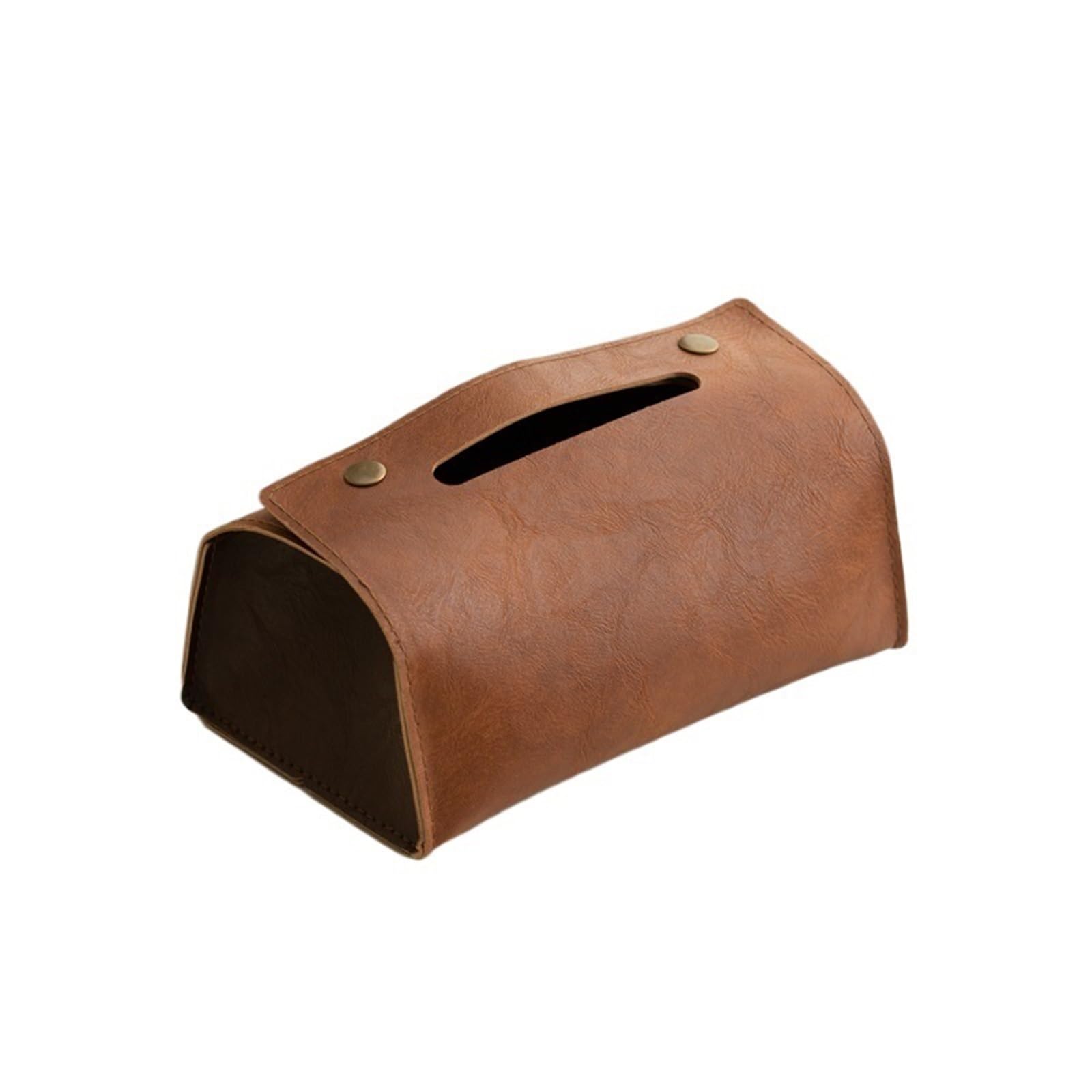 Tissue Case Vintage Leather Tissue Box Cover Home Living Room Car Napkin Facial Dispenser Tissue Dispenser(Bruin)
