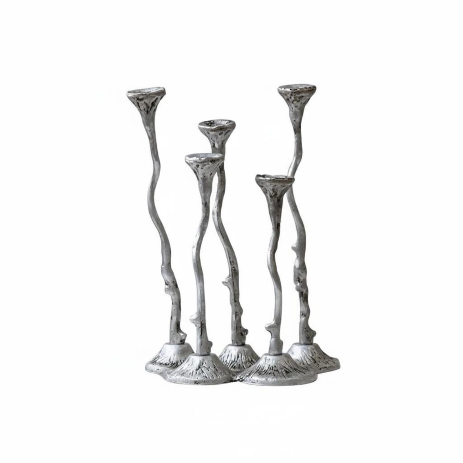 Candelabro Varios Brazos Decorativo Candelabro Ramificado Base Estable Decoración del Hogar, Bronce Dorado