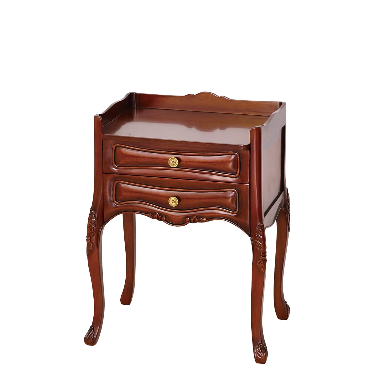 Amazon｜クロシオ(Kuroshio) ルイ 2段チェスト 天然木 マホガニー  