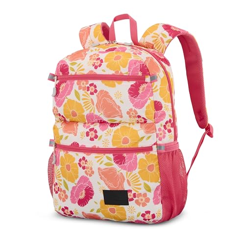 Image of High Sierra Everclass Backpack - Travel or Work Laptop Bookbag with 360 Reflectivity, Dual Water Bottle Pockets & Fits Laptops Up To 15.6 inch, One Size, SURF FLORAL /PINK