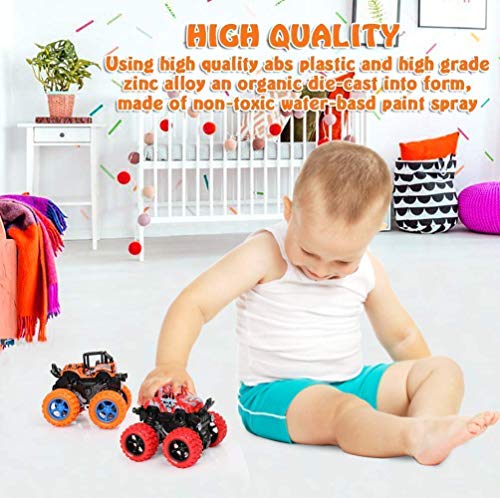 Image of Toyshine Friction Powered 4x4 Big Wheel Monster Rock Crawler Small Zap Car Toy with Rubber Wheels |Spring Shock Absorber Suspension with Push and Go Feature for Kids 3+,Red