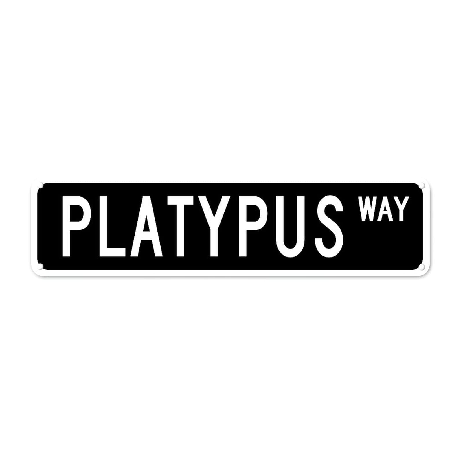 Platypus WAY Retro Tin Signs Aluminum Metal Sign for Bedroom Kitchen Garden Wall Non-Fade Pub Club Decor 4x16 Inch