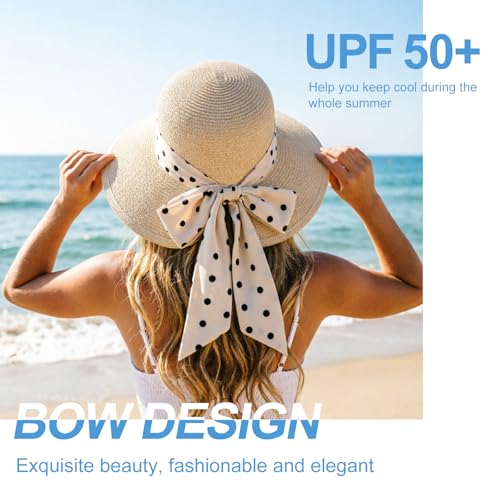 DRESHOW Sombrero de Playa para Mujer Plegable miniatura 3