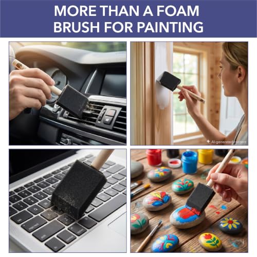 Image of Bates- Foam Paint Brushes, 16pcs, 2 Inch, Sponge Brushes, Sponge Paint Brush, Foam Brushes, Foam Brushes for Painting, Foam Brushes for Staining, Paint Sponges, Foam Sponge Brush