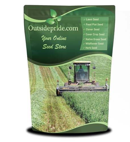 Outsidepride Perennial Alfalfa Seeds for Planting - 50 lbs High Yield, Nitrocoated, Inoculated Winter Hardy Forage Legume Seeds for Growing Lush Green Grass Lawns, Pastures, & Hay for Livestock