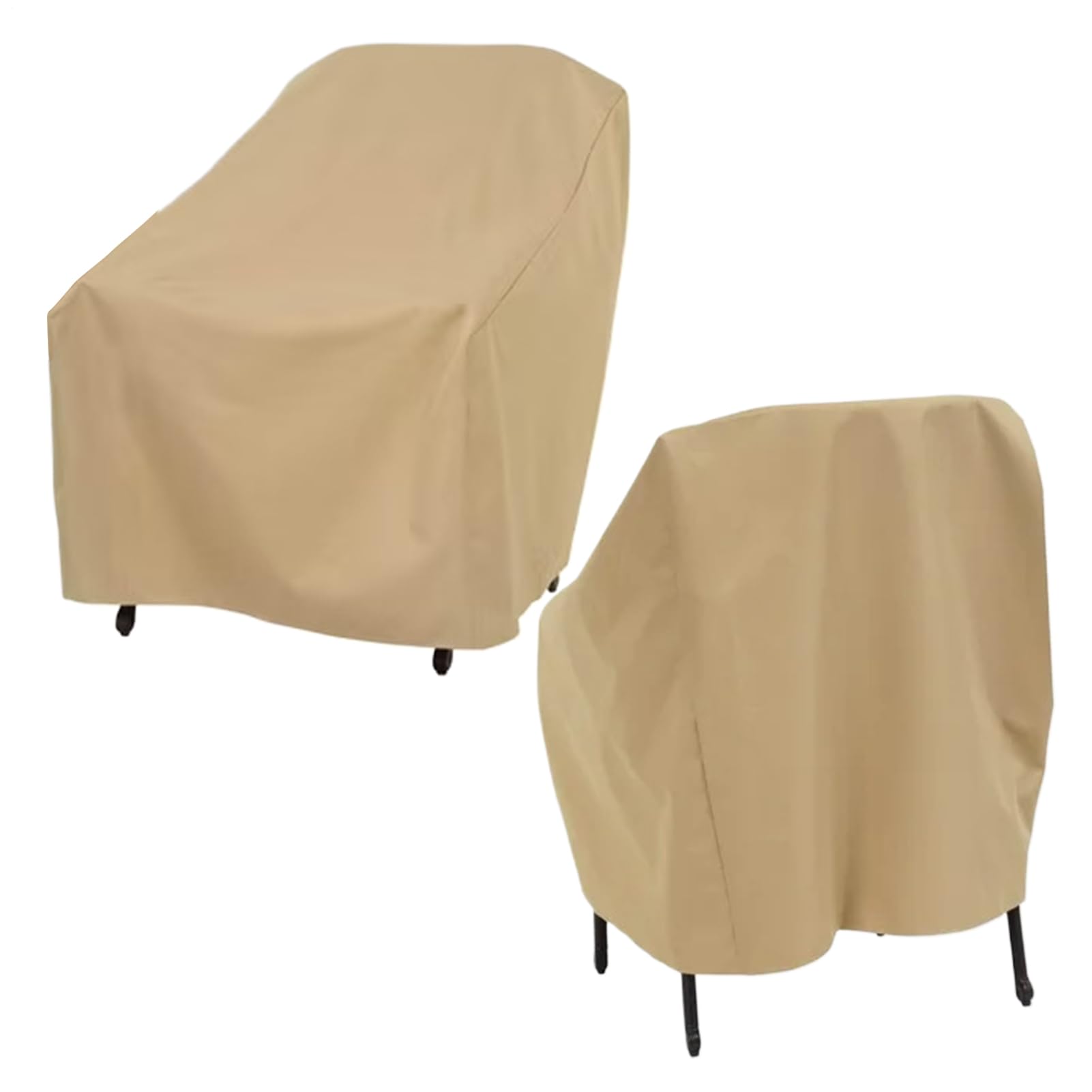 Coprisedia da esterno per patio, impermeabile, antipolvere, antivento, tessuto in poliestere 210D, regolabile, vestibilità sicura, , casa, hotel, balcone, 81 x 80 x 80 cm, beige, 2 pezzi