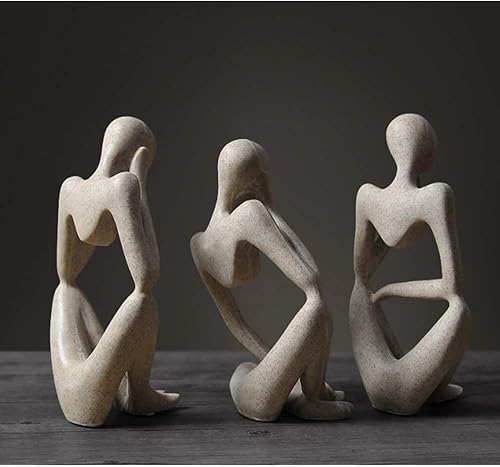 Miniatura 4 de Asng Estatua de escultura abstracta de resina de piedra arenisca coleccionable, estantería de oficina en casa, decoración de escritorio (piedra