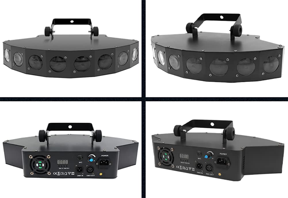 Luci da palco da 40W per discoteca, 8 luci a fascio effetto, luce da festa controllata tramite DMX, stroboscopica attivata dal suono, luci LED RGB per ballo, casa, compleanno, bar e feste