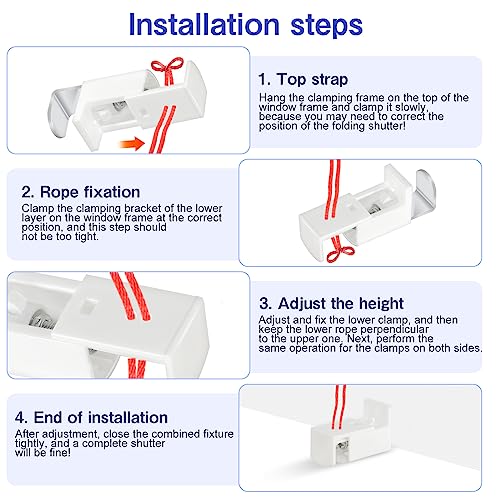 8 Stück Klemmträger Befestigung klemmträger Rollo plissee zubehör Verstellbereich 20 mm für Duo Doppelrollo und Plissee Klemmträger Set für Plissee weiß – Bild 5