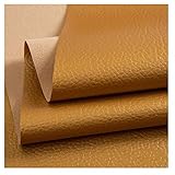 Polipiel Tela De Polipiel Tapicería Tejidos para Tapizar para Mobiliario De Sofás Sillas Bolsos Kit De Parche De Piel Asiento De Coche Muebles Ancho 140cm 1pieza=1m (Longitud)(Golden,1.4X1m)