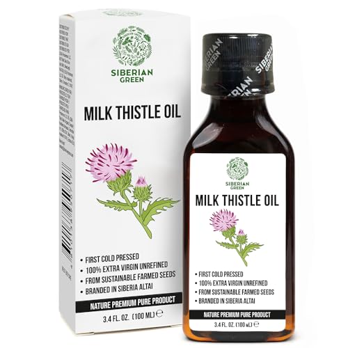 Siberian Milk Thistle Oil | 100% Natural Extra Virgin Cold Pressed 100 ml / 3.4 fl oz | Unrefined Raw