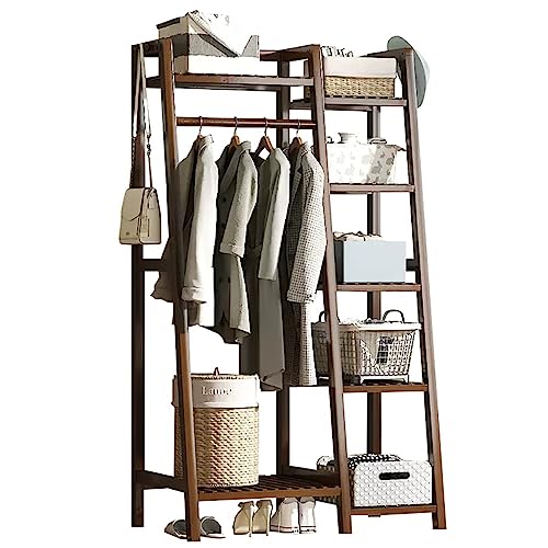Porte-manteau de rangement multifonction avec penderie et étagère à chaussures