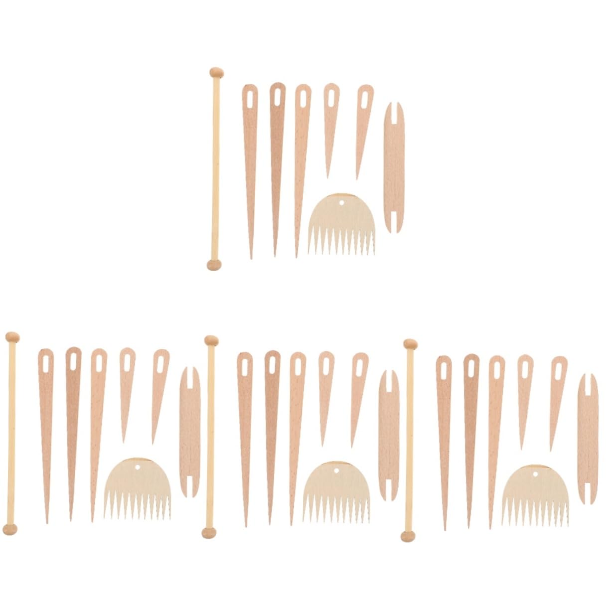 32 Piezas Kit Para Tejer Tapices Tejido De Punto Tejeduría Agujas Tejiendo Suministros De Coser Suministros Para Manualidades Tejido De Tapicería De Punto Madera Beige