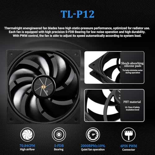 Image of Thermalright FW240 Black CPU AIO Cooler,PC 240 Specification Water Cooler System,IPS LCD Screen with 320*240 Resolution,for AM5&Intel LGA1700 /1851,High Performance Pump,Comes with 2.4-inch LCD Display