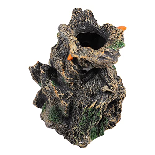 ROMISBABA 爬虫類は木の穴を避ける 外 水槽の装飾 爬虫類用ヒート ねずみ 古い ヤモリの洞窟 カメ 水族館 バルブ 蛇 不気味な 爬虫類の樹皮 爬虫類の装飾 生息地 魚 樹脂