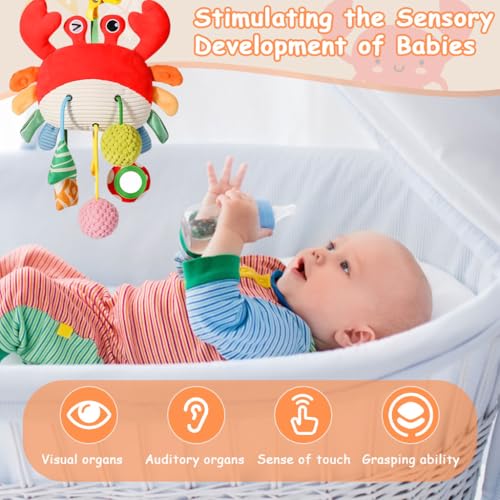 Image of SNOWIE Soft Hanging Toy New Born Baby Toys 0-3 Months Cartoon Plush Crab