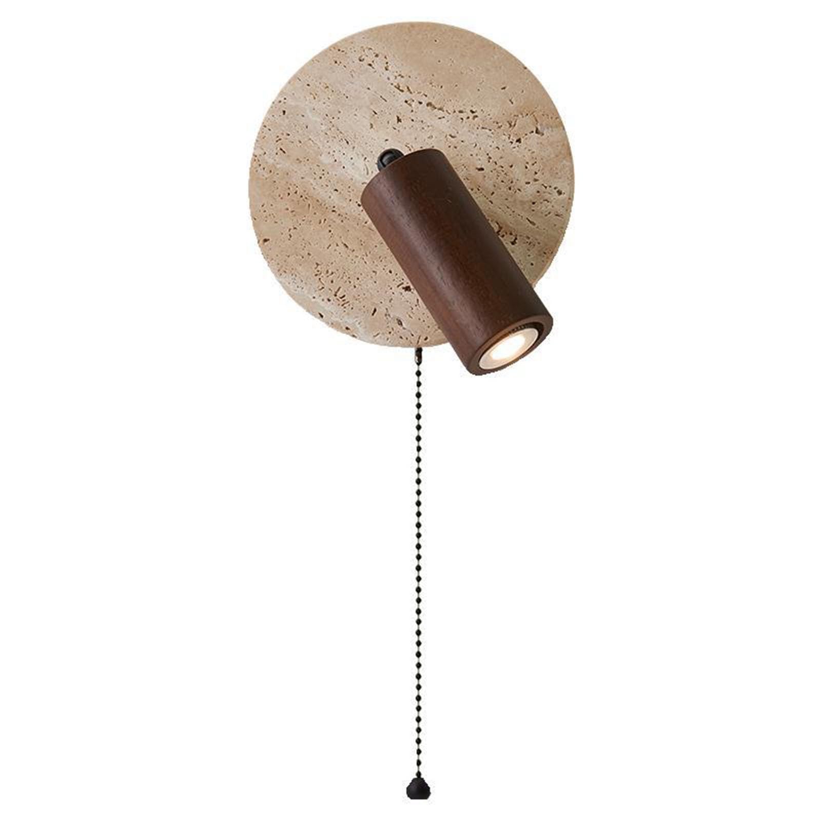 FEITENGDA Rotatable Wall Sconce Travertine Wall Lamp with Pull Chain Switch