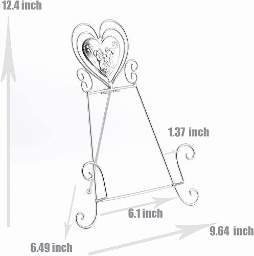 Miniatura 46 de Caballete negro de 16 "H, exhibición del soporte de la placa del metal, marco resistente de la pintura de la imagen, soporte del libro del metal