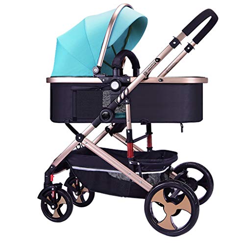 JIAX Baby Stroller,Pram Carriage Stroller - Modular Travel System, Lightweight Baby Stroller, Versatile, Easy Infant Transfer, Oversized Storage Basket, Travel Stroller (Color : Blue)