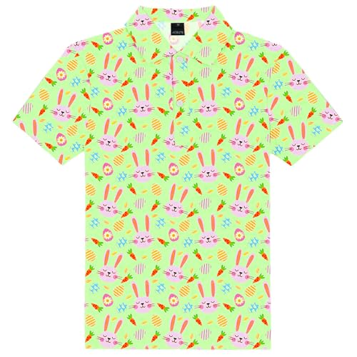 Image of AOBUTE Kids 4th of July Polo American Flag Short Sleeve Button Down Shirts Tops 3-14 Years