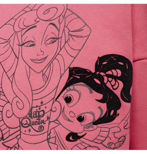 adidas Girls Disney Comfy Princesses Crew Sweatshirt, Joy Pink/Black, Small3