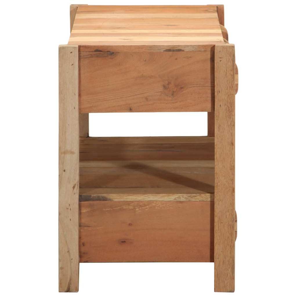 TV-Schränk Braun aus massivem upgecyceltem Holz, 83 x 33 x 46 cm, mit 4 Schubladen, TV Board Fernsehschrank Rack für Wohnzimmer Heimkino, Stauraum