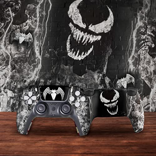 Image of Vennom Custom PS-5 Controller Wireless compatible with Play-Station 5 Console by BCB Controllers | Proudly Customized in USA with Permanent HYDRO-DIP Printing (NOT JUST A SKIN)