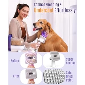 Oneisall dog vacuum brush for shedding groominglow noise pet grooming vacuum for thick and undercoat 1 5l dust cup dog grooming vaccum for shedding pet hair home cleaning   cucciolini doodles