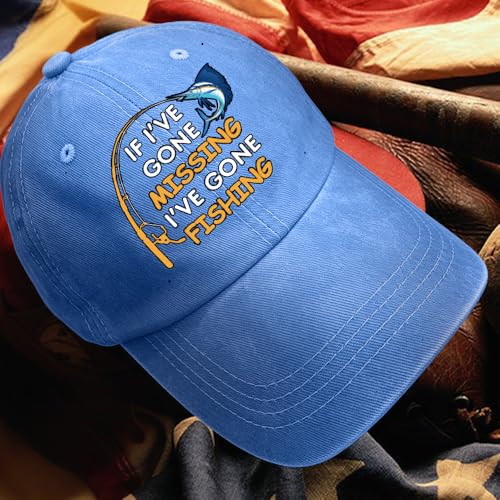 Image of Fishing Adjustable Cotton Baseball Cap, Funny Trucker Hat Gift for Men Women Grandpa Dad Fishing Lover Fisherman