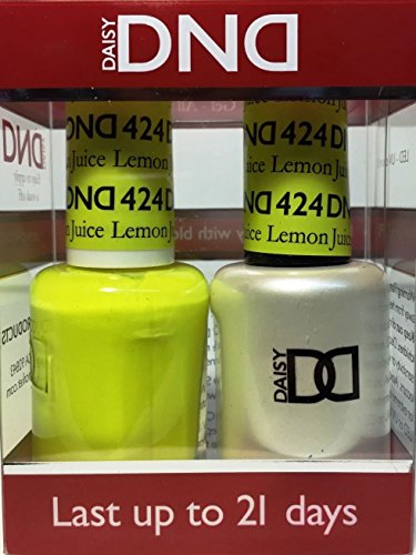 DND Gel & Matching Polish Set #424 - Lemon Juice . Buy 5 any colors get 1 Diamond super fast drying top coat 0.5 oz Free