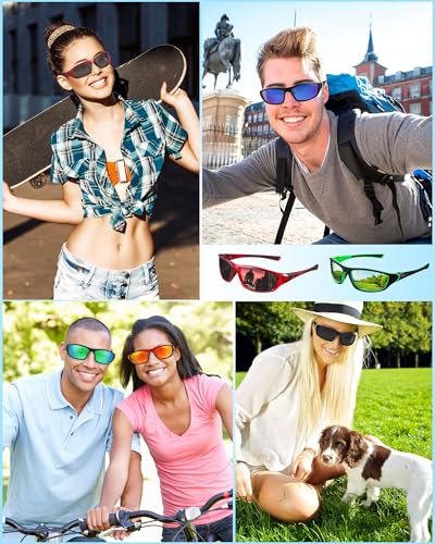 Image of Frienda 6 Pack Polarized Sport Sunglasses for Men Multipack Fit over Glasses Pack Lot Set Men's Sport Fishing Eyeglasses