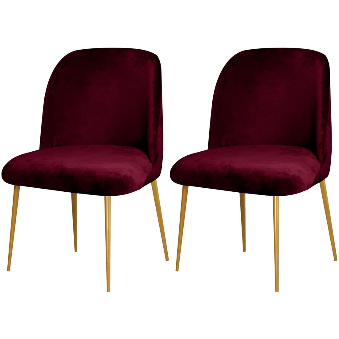 SZJIAHTM 2 Pack Dining Room Chair Slipcovers Velvet Removable Stretch Short Back Armless Curved Chair Protector For Home Decor Living Room Ceremony