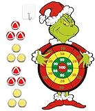 Large 27.6 Inch Dart Board for Kids with 12 Sticky Balls, Indoor Outdoor Sport Games Multi-Player Party Game (Christmas #B)