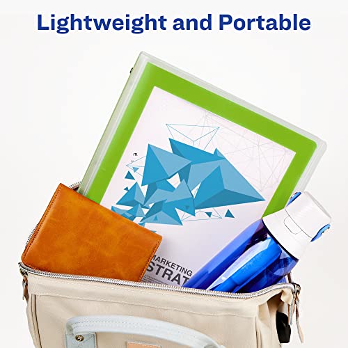 Avery Flexi-View 3 Ring Binder, 1 Inch Round Rings, 1 Chartreuse Green Binder (17608) #TOP3