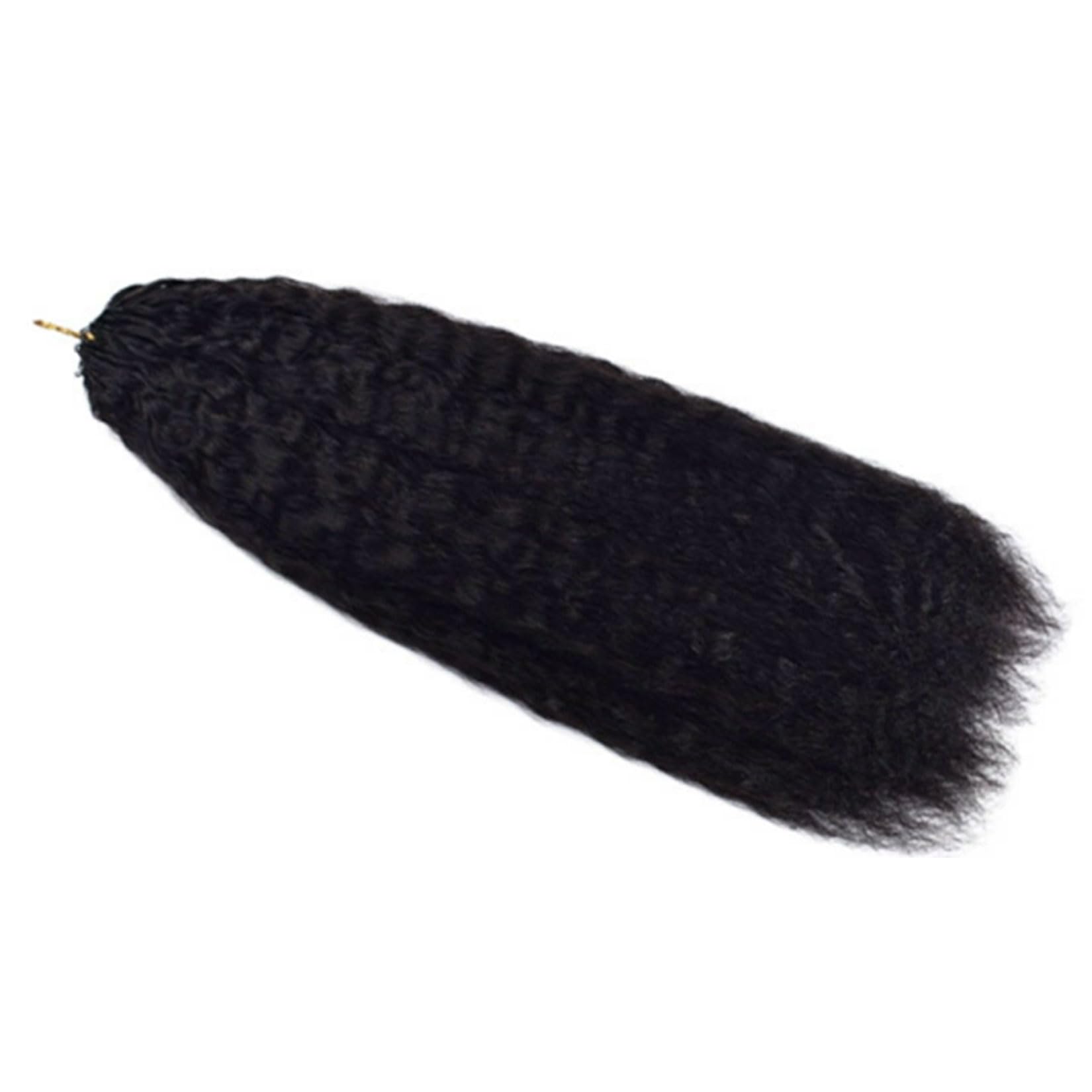 #1B Kinky Straight Feder Crochet Zopf Menschenhaar Extensions Knotless Vorgefertigte Crochet Jungfrau Zopf Haar Unsichtbare Zöpfe Haarbündel für schwarze Frauen 100G,18inch