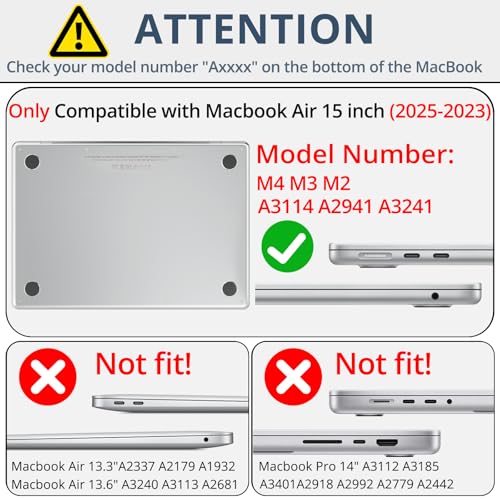 Image of AKIT Matte Case for MacBook Air 15 Inch M5 M4 M3 M2 2026-2023, Air Blue | A3448 A3241 A3114 A2941, Solid Color Design, Ultra-Thin, Protective Hard Shell, Anti-Scratches&Fingerprints, Easy Take On