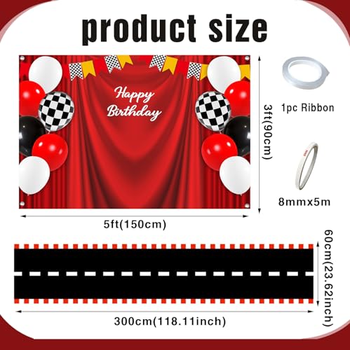 Fondo Fotográfico 5x3 ft Rojo para Fiesta de Cumpleaños miniatura 2