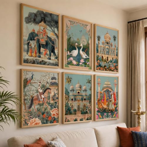 Image of kotart Pichwai Wall Art Painting for Wall Decoration - Framed Wall Painting for Living Room Bedroom Office Room Decor - Premium Digital Madhubani Art Paintings with Frame for Home Decor - (10x13 inch, I)