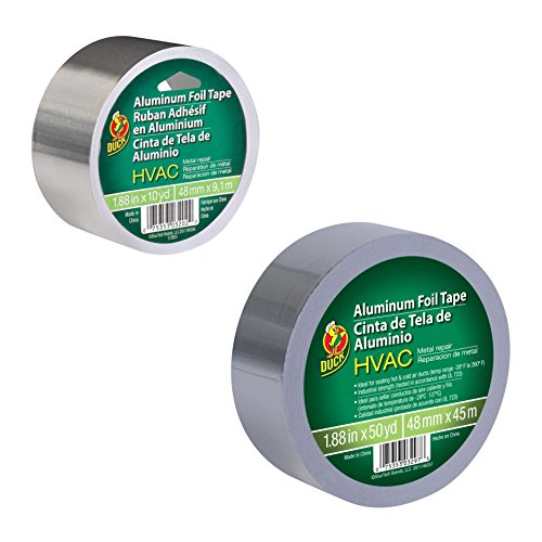 Image of Duck Brand HVAC UL 723 Metal Repair Aluminum Foil Tape, 1.88-Inch by 10 Yards, Single Roll, Silver (280416)